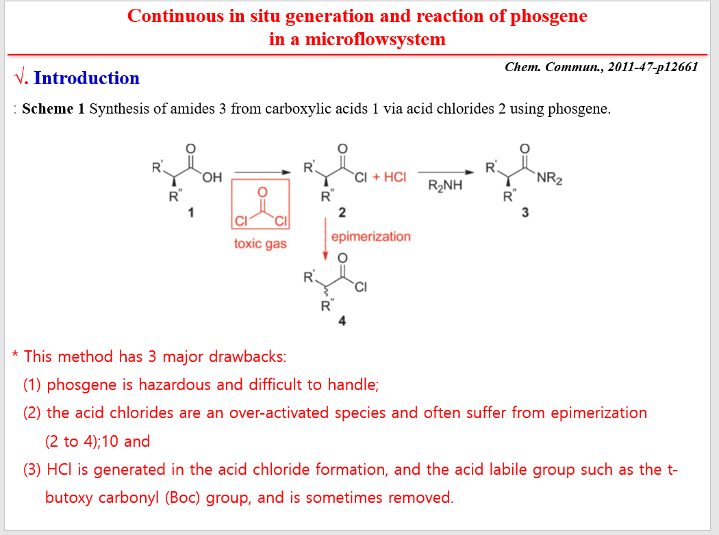  Continuous In Situ Generation And Reaction Of Phosgene In A 